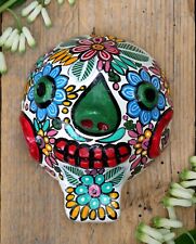 #5 Day of the Dead Sugar Skull Coconut Mask Handmade Guerrero Mexican Folk Art picture