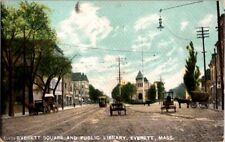 Postcard Everett Square Public Library Everett MA Massachusetts c.1907-1915 M432 picture