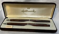 VTG Hallmark Wood Pen And Mechanical Pencil Set Rosewood Needs Ink With Case picture