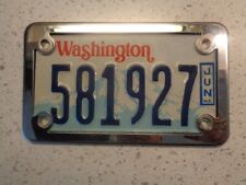 1987-2000 Washington Motorcycle License Plate & Frame. For Year of Manufacture  picture
