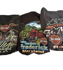 Mens Lot of 3 Black Vintage Harley Davidson T Shirts Beefy MD, FL, NV size L picture