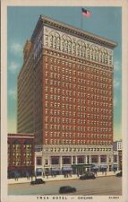 Y.M.C.A. Hotel Chicago Illinois Building Classic Car Linen Vintage Post Card picture