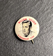 ORIGINAL VINTAGE QUAKER PUFFED WHEAT & RICE WILLIAM HOLDEN A PARAMOUNT STAR PIN picture