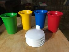 New Tupperware set of 4  bell tumblers and sippy seals picture