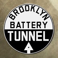 New York Brooklyn Battery Tunnel Red Hook highway marker road sign 1950 16x16 picture