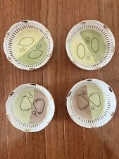Vintage 1950s Hand Painted Ceramic Bowl Set of 4 Pears/Cherries, Lemon/Limes picture