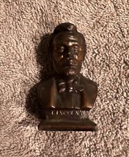 Vintage Miniature 2.25”  Souvenir Cast Metal Bust Abraham Lincoln picture