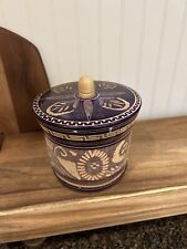 Vintage Hand Carved Round Wooden Trinket Bowl With Lid Unique picture