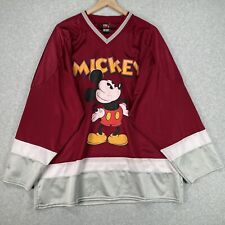 Vintage Mickey Mouse Jersey Large Red USA Hockey Micky Unlimited 90s Disney picture