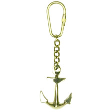 Vintage Style Solid Brass Ship Anchor Key Chain Nautical Key Ring Best For Gift picture