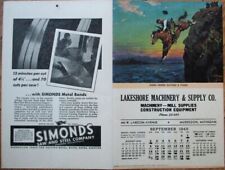 Cowboy/Western 1945 Advertising Calendar: Jesse James Eludes Posse- Muskegon, MI picture