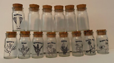 Set of 14 Vintage Wheaton Botanical Art Spice Jars (5 no label) cork stoppers picture