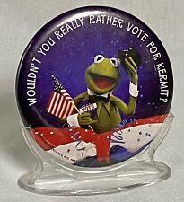 Hallmark 1980 Wouldn't You Really Rather Vote Kermit for President Pin 3.5