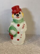 Vintage 1960-70’s BLOW MOLD Snowman With Cord picture