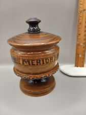 Vintage Merida Yucatán Hand Crafted Wooden Container with Pedestal, 5” Tall picture