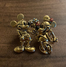 Napier Disney Pin Set Mickey Minnie Mouse Gold Color Lapel Vintage Collectible picture