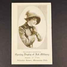 Antique 1911 Opening Display of Fall Millinery Schneider Advertising Postcard picture