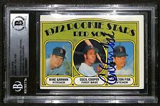 Signed 1972 Topps #79 Carlton Fisk Red Sox Rookie Card BECKETT picture