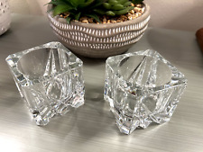 Crystal Square Tea Light Candle Holders MCM Modern Contemporary picture