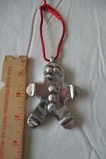 GINGERBREAD MAN CAST ALUMNIUM PEWTER ORNAMENT 3 INCHES MADE IN MEXICO picture