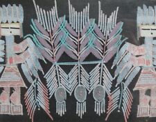 Navajo Artist Debbie Clark Miniature Sand Painting CORN DANCERS Framed 8x6 picture