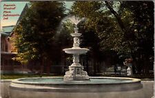 Indianapolis IN-Indiana, Fountain In Woodruff Place Vintage Souvenir Postcard picture