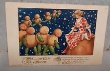 Vtg 1914 Halloween Girl & Goblins Postcard John Winsch Germany 