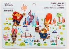 Disney's Zootopia Enamel Pin Set Judy Clawhauser Finnick Lionheart by Loungfly picture