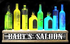 2' lighted PERSONALIZED SALOON  shot glass / LIGHTED liquor bottle display  picture