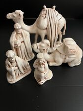 Nativity Set 1980 Ceramic (5 Piece Set) 3 Wisemen & 2 Camels Neutral Christmas picture