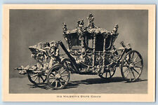 London England Postcard His Majesty's State Coach Royal News c1930s Tuck Art picture