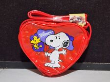 Vintage Whitman’s Whitmans Peanuts Snoopy Woodstock Heart Shaped Vinyl Purse picture