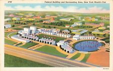 Postcard New York World's Fair Federal Building and Surrounding Area 1939-1940 picture