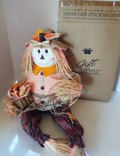 Retired Avon Frankie Fiber Optic Scarecrow Thanksgiving Lighted Fall Decor Straw picture
