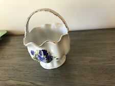 Vintage Formalities Porcelain Basket By Baum Brother Blue Victorian Rose picture