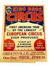 Antique RARE Allen King Bros Circus Carnival Poster courier Greenville Ohio OH  picture