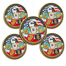 5PCS Army Military Challenge Coin All Branches USCG USMC ARMY NAVY USAF picture