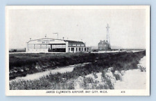 1930'S. JAMES CLEMENTS AIRPORT. BAY CITY, MICHIGAN. POSTCARD. 1A38 picture