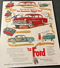 1952 Ford Model Range - Vintage Original Color Print Ad / Garage Wall Art - NICE picture