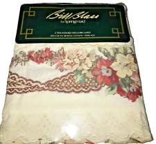 Vtg MCM Bill Blass PAIR Springmaid Pillowcases  1970-74  Cotton Sagamore MINT picture
