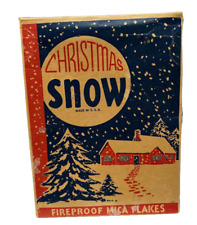 Vintage Christmas Box Of Snow Mica Flakes Fire Proof Un-Opened picture