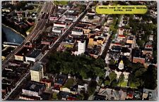 POSTCARD AERIAL VIEW OF BUSINESS SECTION ELYRIA, OHIO picture