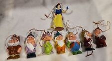 Disney Snow White and the 7 Seven Dwarfs Ornament Vintage Hard Plastic picture