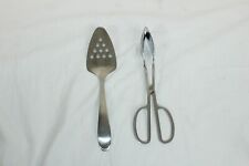 Oneida 18/8 Stainless Steel Salad Tongs Scissor-Style and Pie Server picture