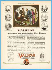1927 Valentine Valspar Ad Varnish Famous Boiling Water Test Dining Room Table picture