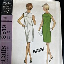 vintage 1960s McCalls 8519 Mollie Parnis Mod Front Yoke Dress Sewing Pattern 18 picture