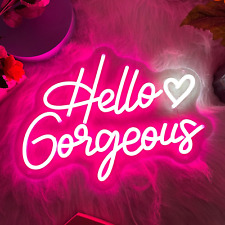 Hello Gorgeous Neon Sign LED Neon Light Sign for Wall Pink Signs for Birthday En picture
