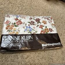 Vintage Twin Fitted Sheet Floral Anne Klein For Burlington NOS made USA 54x75 picture
