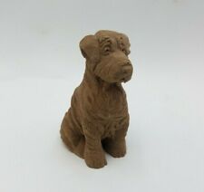 Shar Pei Wrinkly Dog Pup Sitting Pecan Resin Crushed Shell Figurine Statue 3-1/2 picture
