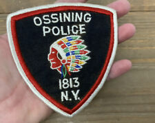 Ossining Police Patch 1813 New York Indian Headdress War Bonnet Large 4.25” picture